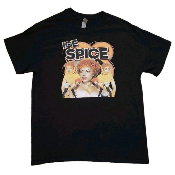 Ice Spice Munch Size Large Mens Black 100% Cotton Gildan T-Shirt Hip Hop Rap - Picture 1 of 5